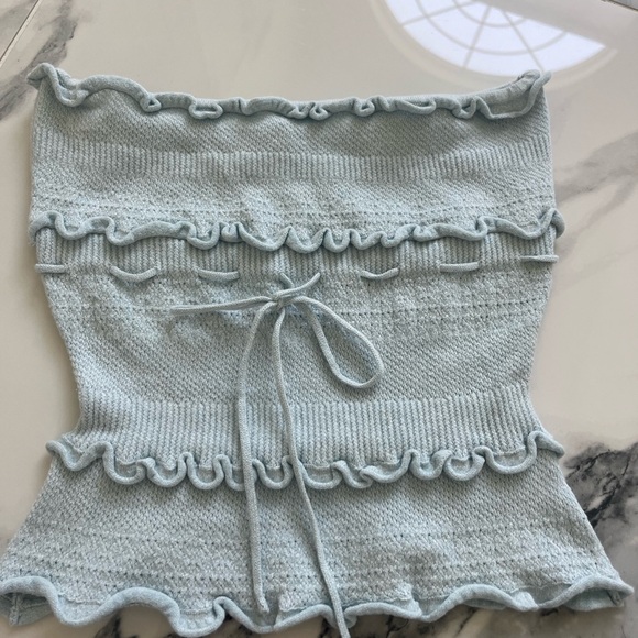 guzio Tops - Guzio strapless light blue strapless top xs